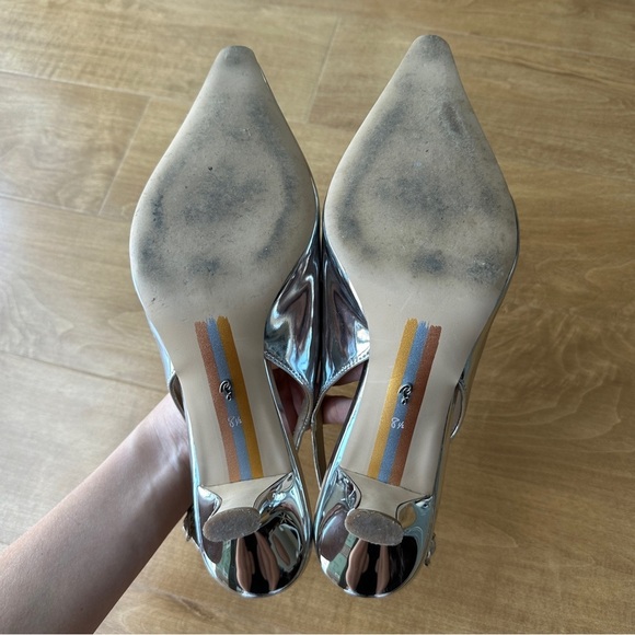 Sam Edelman Bianka Slingback Pump, Soft Silver, Size 8.5M or 8 1/2 Medium - Picture 15 of 16